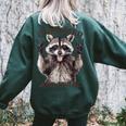 Retro Raccoon Oversized Women's Sweatshirt - Feral Summer Vibe Forest