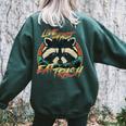 Retro Raccoon Women's Oversized Sweatshirt - Live Fast Eat Trash Forest