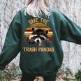 Save The Trash Pandas Raccoon Shirt Raccoon Animal T-Shirt Women's Oversized Sweatshirt Back Print Forest