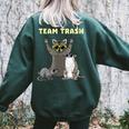 Team Trash Opossum Raccoon Rat Animals Garbage Gang Short Sleeve Women's Oversized Sweatshirt Back Print Forest