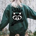 Trash Panda Raccoon Meme Women's Oversized Sweatshirt - Eco Design Forest