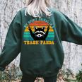 Trash Panda Raccoon Oversized Women's Sweatshirt | Quirky Back Print Forest