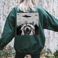 UFO Raccoon Sweatshirt - Fun Back Print | Unisex, Oversized Forest