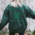 The Vibes Are In Shambles Sarcastic Raccoon Cowboy Women's Oversized Sweatshirt Back Print Forest
