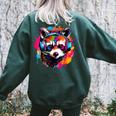 Vintage Raccoon Headphones Sweatshirt for Adults & Kids | Retro Style Forest