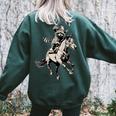 Western Cowboy Raccoon Women's Sweatshirt - Vintage 90s Back Print Forest