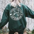 Women's Oversized Sweatshirt - Workout for Food | Gym Raccoon Theme Forest