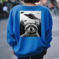 Alien UFO Raccoon Women's Oversized Sweatshirt - Fun Casual Look Royal Blue