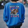 Autistic Raccoon Meme Oversized Sweatshirt for Women Royal Blue