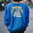 Autistic Raccoon Oversized Sweatshirt for Women | Empowering Back Print Royal Blue