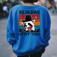 Be In Awe Of My 'Tism Vintage Autistic Autism Raccoon Women's Oversized Sweatshirt Back Print Royal Blue