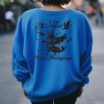 I Am A Conduit For Nonsense Trendy Raccoon -Adults Grey Small Cotton Polyester Short Sleeve Women's Oversized Sweatshirt Back Print Royal Blue