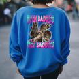 Even Baddies Get Saddies Raccoon Meme Women's Sweatshirt - Oversized Royal Blue