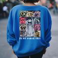 Feral Era Raccoon Women's Oversized Sweatshirt | Funny Meme Royal Blue