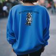 My Flabbers Are Gasted Raccoon Cowboy Women's Oversized Sweatshirt Back Print Royal Blue