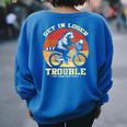 Get In Loser Raccoon Opossum Back Print Oversized Women’s Sweatshirt Royal Blue