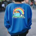 Groovy This Little Light-Of Mine Dumpster Fire Raccoon Women's Oversized Sweatshirt Back Print Royal Blue