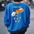 Happy Pills Raccoon Tshirt Raccoon Lover Women's Oversized Sweatshirt Back Print Royal Blue