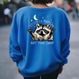 It's Called Trash Can Not Trash Cannot Funny Racoon Women's Oversized Sweatshirt Back Print Royal Blue