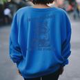 Moody Raccoon Sweatshirt - Women's Oversized Back Print Funny Wear Royal Blue