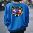 Patriotic Raccoon Back Print T-Shirt | Women's July 4th Tee Royal Blue