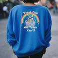 Raccoon Back Print Oversized Sweatshirt for Women - Humorous Casual Wear Royal Blue