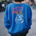 Raccoon Back Print Women's Oversized Sweatshirt | Cozy & Unique Royal Blue