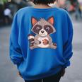 Raccoon Cookie Lover Women's Oversized Sweatshirt | Casual Fun Royal Blue