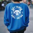 Raccoon Eat Trash Hail Satan Gothic Racoon Women's Oversized Sweatshirt Back Print Royal Blue