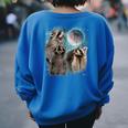Raccoon Moon Sweatshirt | Unisex Oversized Back Print for Family Royal Blue