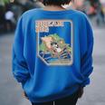 Raccoon Oversized Women's Sweatshirt | Dream Big Trash Panda Theme Royal Blue