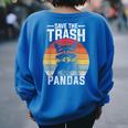 Raccoon Retro Women's Oversized Sweatshirt | Vintage Back Print Royal Blue