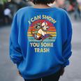 Raccoon Retro Women's Sweatshirt - Cozy Vintage Oversized Fit Royal Blue