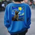 Raccoon Starry Night Sweatshirt - Women's Oversized Back Print Royal Blue