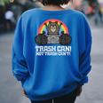 Raccoon Trash Can Not Cant Street Cat Men Women Kids Women's Oversized Sweatshirt Back Print Royal Blue