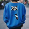 Raccoon Trash Panda Sweatshirt | Women's Blue Cartoon Casual Style Royal Blue