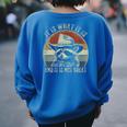 Raccoon Trash Panda Women's Oversized Sweatshirt - Witty Back Print Royal Blue