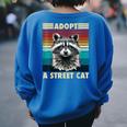 Raccoon Vintage Retro Racoon For Women Men Kid Women's Oversized Sweatshirt Back Print Royal Blue