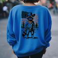 Raccoon Western Oversized Women's Sweatshirt - Vintage Style Royal Blue
