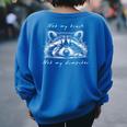 Raccoon Women's Oversized Sweatshirt - Cute Back Print Royal Blue