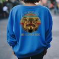 Racoon Trash Panda -Kids Cartoon Women's Oversized Sweatshirt Back Print Royal Blue