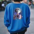 Rats Howling at the Moon Oversized Women's Sweatshirt - Back Print Royal Blue
