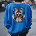 Retro Raccoon Oversized Women's Sweatshirt - Feral Summer Vibe Royal Blue