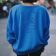 This Is My Rotting In Bed Shirt Raccoon Meme Sarcastic Women's Oversized Sweatshirt Back Print Royal Blue