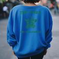 Sarcastic Raccoon Cowboy Women’s Oversized Sweatshirt - Quirky Back Print Royal Blue