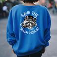 Save Raccoons Sweatshirt for Women | Oversized Animal Lover Style Royal Blue