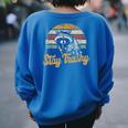Stay Trashy Opossum Raccoon Internet Memes Meme Women's Oversized Sweatshirt Back Print Royal Blue