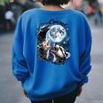 Three Animal Moon Women's Oversized Sweatshirt – Back Print Royal Blue