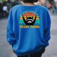 Trash Panda Raccoon Oversized Women's Sweatshirt | Quirky Back Print Royal Blue