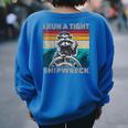 Vintage Raccoon Captain Sweatshirt - Women's Oversized Back Print Royal Blue